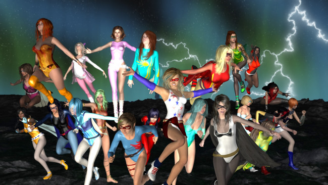 Обои картинки фото 3д графика, фантазия , fantasy, взгляд, девушки, фон