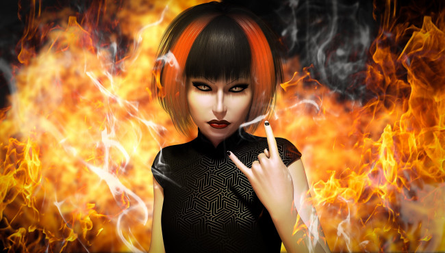 Обои картинки фото 3д графика, портрет , portraits, девушка, фон, взгляд