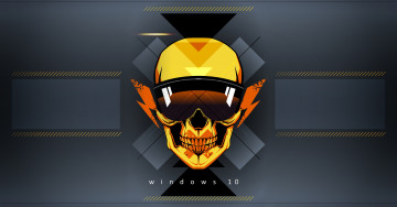 Картинка компьютеры windows++10 Череп pevunova nadezhda skulls фон fashion illustration логотип