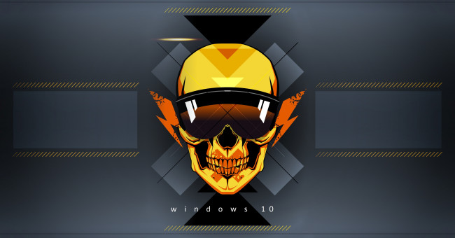 Обои картинки фото компьютеры, windows  10, Череп, pevunova, nadezhda, skulls, фон, fashion, illustration, логотип