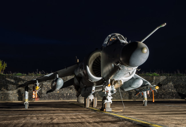 Обои картинки фото авиация, боевые самолёты, оружие, самолёт, ночь, harrier, fa, 2