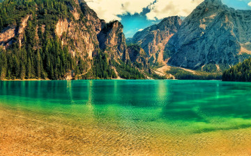 Картинка lago+di+braies south+tyrol italy природа реки озера lago di braies south tyrol