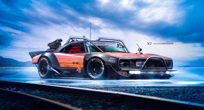 Обои картинки фото dodge charger r, автомобили, 3д, dodge, charger, rt, этот, старичок, может, дать, урок, многим, современным, автомобилям