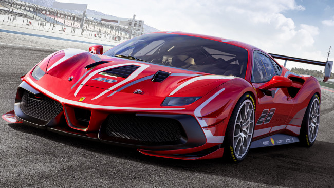 Обои картинки фото ferrari 488 challenge evo 2020, автомобили, ferrari, 488, challenge, evo, 2020, жгучая, девушка, из, италии