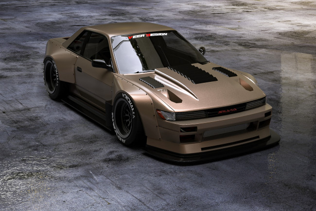 Обои картинки фото nissan silvia, автомобили, 3д, nissan, silvia, крутой, японский, самурай, который, умеет, валить, боком, и, не, только