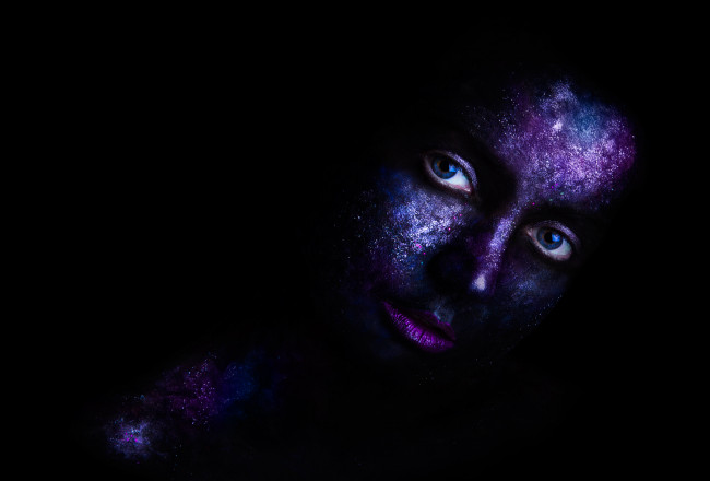 Обои картинки фото девушки, - креатив,  косплей, лицо, цвета