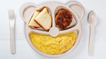 Картинка еда вторые+блюда каша хлеб котлета