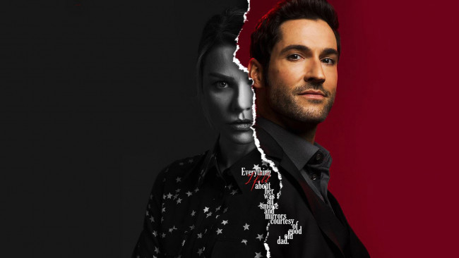 Обои картинки фото lucifer , сериал 2016, кино фильмы, сериал, том, эллис, хлоя, декер, люцифер, фэнтези, драма, криминал, шесть, сезонов