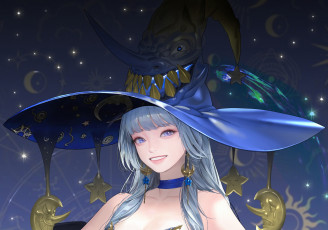 Картинка аниме магия +колдовство +halloween девушка