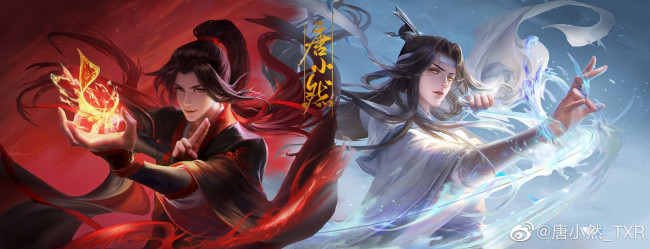 Обои картинки фото аниме, mo dao zu shi, лань, ванцзы, вэй, усянь, магия