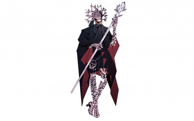 Обои картинки фото фэнтези, маги,  волшебники, фигура, орнамент, плащ, посох