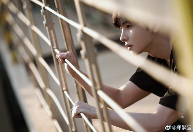 Обои картинки фото мужчины, zheng fan xing, актер, ограда