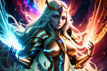 Картинка фэнтези маги +волшебники нейросети графика нейроарт ai art нейронные сети рисунки нейро искусство девушка