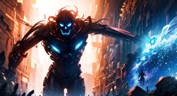 Картинка фэнтези роботы +киборги +механизмы нейросети графика нейроарт ai art нейронные сети рисунки нейро искусство