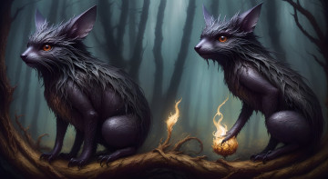 Картинка фэнтези существа нейросети графика нейроарт ai art нейронные сети рисунки нейро искусство