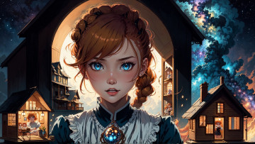 Картинка аниме город +улицы +интерьер +здания нейросети графика нейроарт ai art нейронные сети рисунки нейро искусство