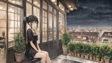 Картинка аниме город +улицы +интерьер +здания нейросети графика нейроарт ai art нейронные сети рисунки нейро искусство