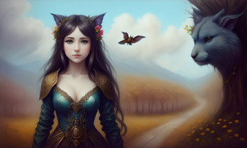 Картинка фэнтези существа нейросети графика нейроарт ai art нейронные сети рисунки нейро искусство