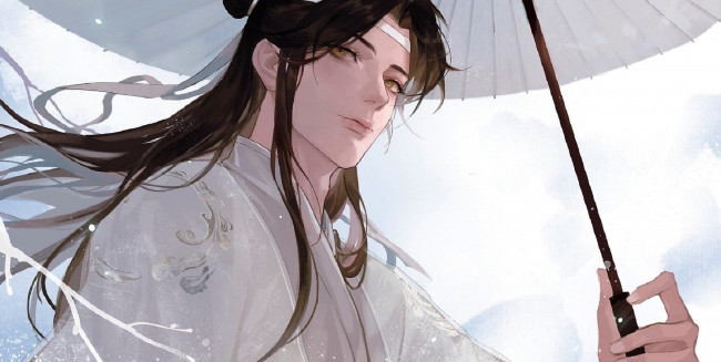 Обои картинки фото аниме, mo dao zu shi, лань, ванцзи, зонт