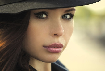 Картинка девушки -+лица +портреты шатенка лицо шляпа