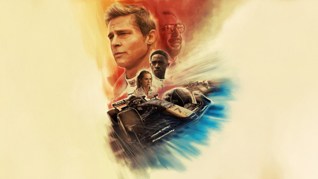 Обои картинки фото рисованное, кино,  мультфильмы, f1, формула, 1, 2025, brad, pitt