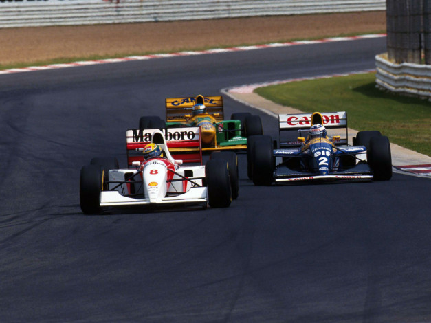 Обои картинки фото senna, prost, schumacher, gp, south, african, kyalami, circuit, march, 14th, 1993, спорт, формула