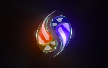 Картинка 3д графика yin yang инь Янь инь-янь
