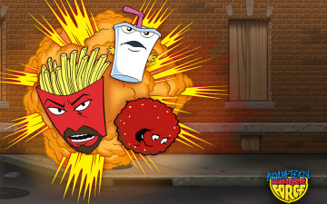 Картинка команда фастфуд мультфильмы aqua teen hunger force тефтель фрай шейк