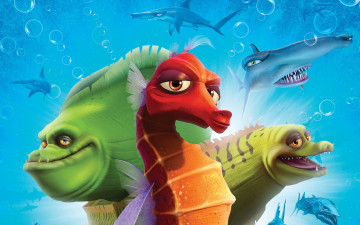 Картинка шевели ластами мультфильмы sammy`s avonturen sammys 2 вода угорь морской конь акулы