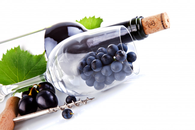 Обои картинки фото еда, виноград, вино