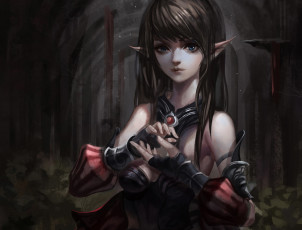 Картинка фэнтези эльфы девушка ушки руки эльфийка baka арт