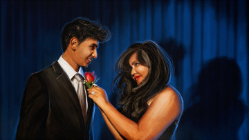 Картинка рисованные люди цветок