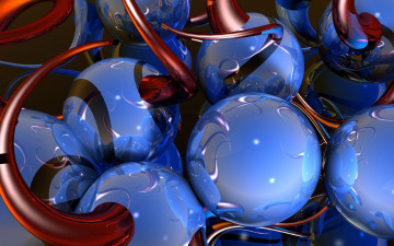 Картинка 3д+графика абстракция+ abstract шары