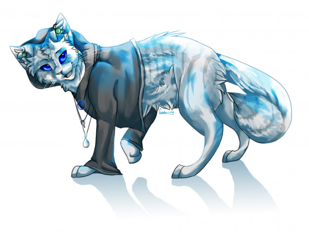 Обои картинки фото рисованные, животные,  коты, животное, белый, фон