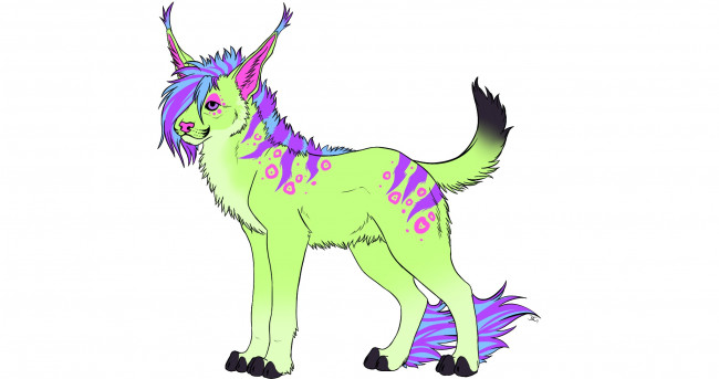 Обои картинки фото рисованные, животные,  сказочные,  мифические, животное, белый, фон, салатовый