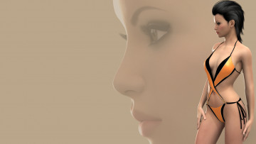 Картинка 3д+графика люди+ people фон девушка взгляд