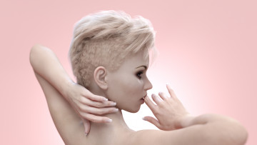 Картинка 3д+графика портрет+ portraits фон взгляд девушка