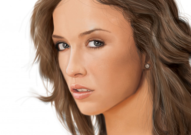 Обои картинки фото рисованное, люди, девушка, взгляд, фон