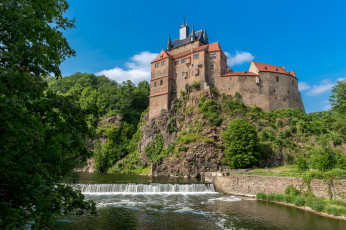 Картинка burg+kriebstein города замки+германии лес река
