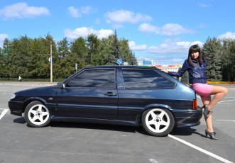 Картинка ваз-+2113 автомобили -авто+с+девушками девушка автомобиль ваз- 2113 брюнетка самара лада