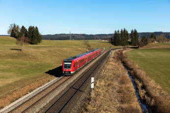 Картинка техника поезда состав пейзаж перегон