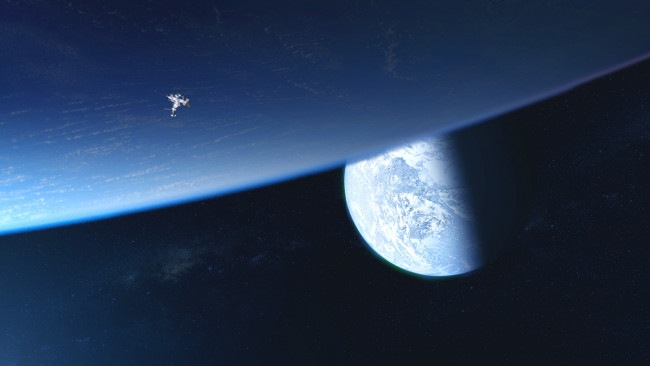 Обои картинки фото космос, космические корабли,  космические станции, звезды, галактика, вселенная, планета