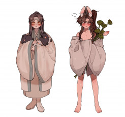 Картинка аниме mo+dao+zu+shi вэй усянь лань ванцзы кролики лотосы