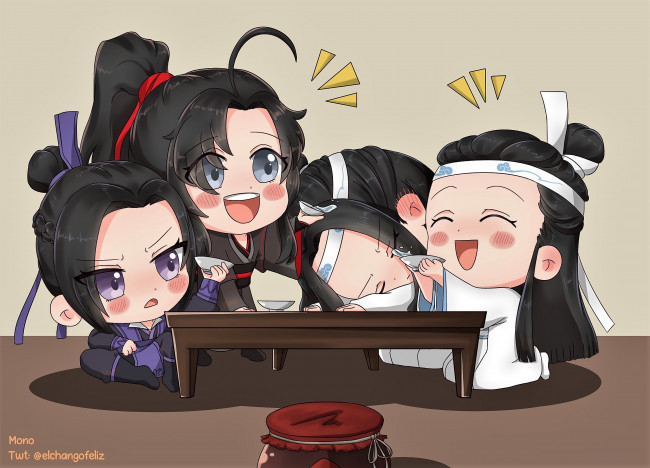 Обои картинки фото аниме, mo dao zu shi, вэй, усянь, лань, ванцзы, сичень, цзян, чен