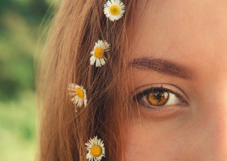 Картинка разное глаза маргаритки карий глаз девушка