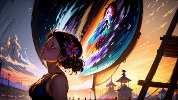 Картинка аниме магия +колдовство +halloween нейросети графика нейроарт ai art нейронные сети рисунки нейро искусство