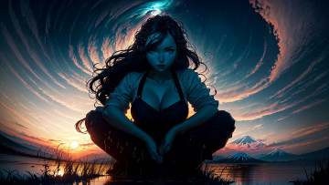 Картинка аниме пейзажи +природа нейросети графика нейроарт ai art нейронные сети рисунки нейро искусство