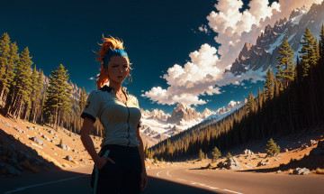 Картинка аниме пейзажи +природа нейросети графика нейроарт ai art нейронные сети рисунки нейро искусство