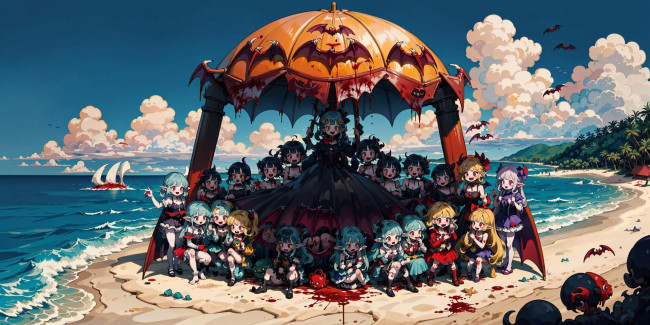 Обои картинки фото аниме, ангелы,  демоны, нейросети, графика, нейроарт, ai, art, нейронные, сети, рисунки, нейро, искусство