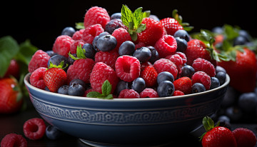 Картинка 3д+графика еда- food ягоды малина черника клубника